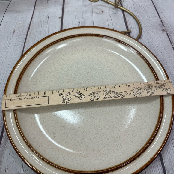 vintage yamaka suncraft brandy Cream and Brown 12" chop serving Plate - Picture 3 of 6